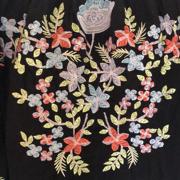 FREE PEOPLE Fleur du Jour Off shoulder Embroidered Black Mini dress Size M - Picture 8 of 8